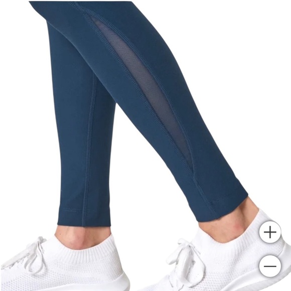 Mondetta High Waist Active Legging S Teal Side Pockets Mesh Moisture Wicking NWT - Picture 4 of 13